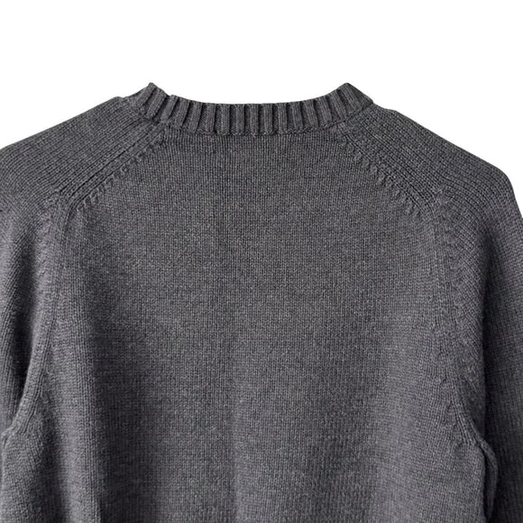 Vintage Lands End Mens Small Drifter Sweater Cotton Pullover 90s Charcoal Gray - Picture 7 of 14